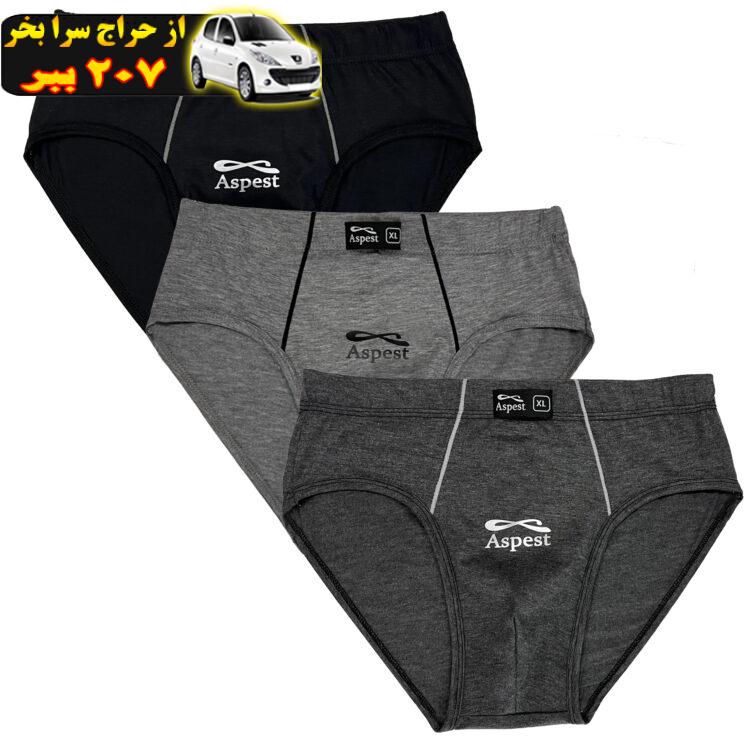 شورت مردانه اسپست مدل ASP-SLIP-3COL مجموعه سه عددی