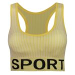نیم تنه ورزشی زنانه ماییلدا مدل قهرمانی بدون فنر پددار کد 4560 رنگ زرد