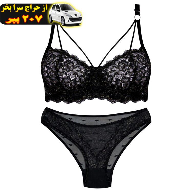 ست شورت و سوتین زنانه کارنا رز مدل فنردار کد 4863-2052 رنگ مشکی