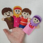 عروسک انگشتی رهام پاپالو طرح خانواده امین و آزاده مجموعه 4 عددی
