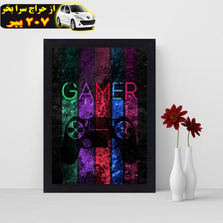 تابلو نوری گیم دکور طرح گیمر مدل Gamer 04